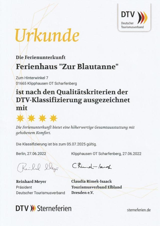 Ferienhaus Zur Blautanne Klipphausen Εξωτερικό φωτογραφία